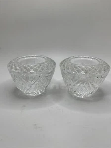 Crystal Candle Holders Glass Set of 2 Holds 2 Sizes - Picture 1 of 9