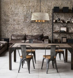 NEW Restoration Concrete & Iron Hardware Drum Chandelier Modern Farmhouse Cottag - Picture 1 of 2