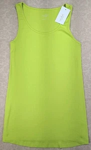 ISABEL Women's Maternity Tank size XL Lime Green Round Neck Sleeveless Long NWT - Picture 1 of 13