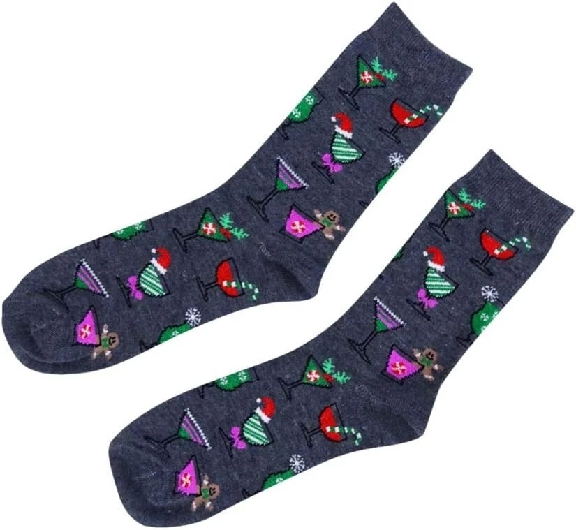 Charter Club Women's Martini Christmas Hot Socks  Grey - Image 1 of 1
