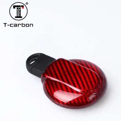 1pc Red Carbon Key Fob Case Cover For 2015-up MINI Cooper Countryman F55 F56 F60 - Imagem 1 de 4