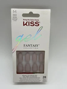 KISS GEL FANTASY Gel Effekt Nägel 69171 28 x Kunstnägel + Kleber grau matt *neu* - Bild 1 von 3