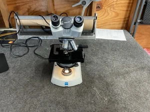 Carl Zeiss Standard 14 Binocular Microscope w/ KF 10x/18 Eyepieces, 3 Objectives - Picture 1 of 11