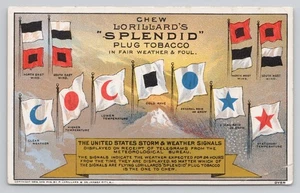 Lorillard Splendid Plug Tabak Sturm & Wetter Flaggen viktorianische Sammelkarte - Bild 1 von 2