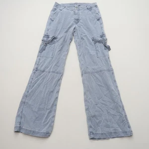 American Eagle Womens Super High rise Baggy Wide Leg Pants 0 Blue Cargo - Picture 1 of 10