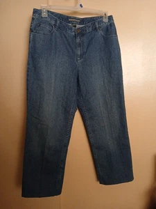 Liz Claiborne Women's Straight Leg Cotton Blue Jeans Sz 14 - Picture 1 of 4