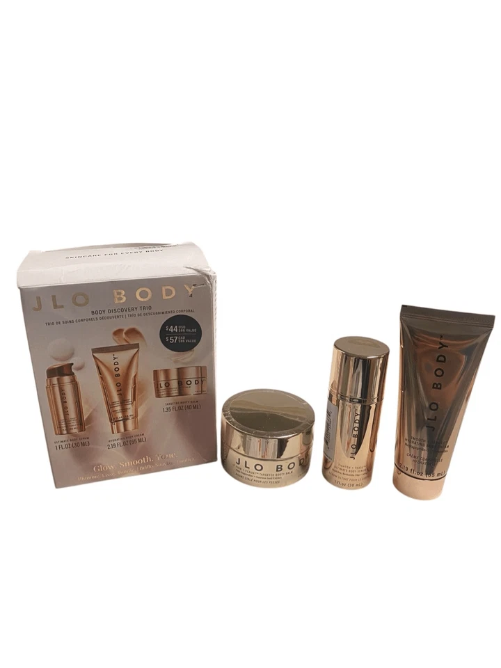 JLo Beauty JLo Body Discovery Trio Set Apriete + Firme + Hidrate Brillo Tono Suave Foto 1 de 1