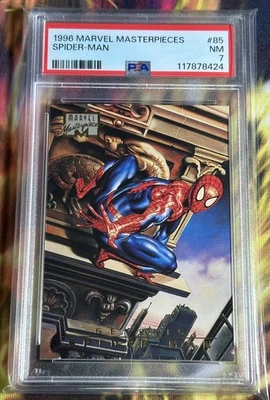 1996 Marvel Masterpieces SPIDER MAN PSA 7 #85 LOW POP Base Set XMEN Card - Image 1 of 2