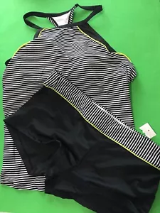 South Point Damen Tankini Bademode zweiteilig schwarz & weiß gestreift Größe 12 - Bild 1 von 11