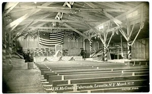 Lowville NY - INTERIOR OF McCOMBE TABERNACLE- Carters Studio RPPC Postcard - Picture 1 of 1