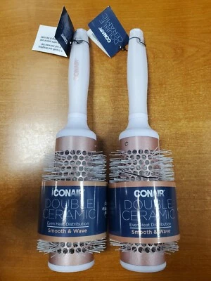 2 Pack: Conair Double Ceramic Thermal Round Hairbrush SHELFWEAR E10D - Image 1 of 4