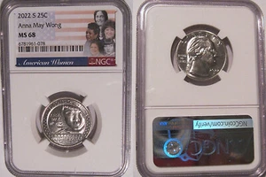 2022 S Anna May Wong 25c NGC MS 68 American Women Quarter - Picture 1 of 2