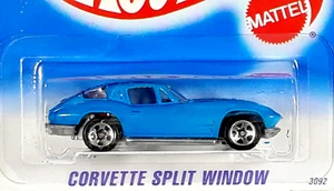 Hot Wheels '63 Corvette Split Window Gray Base European International Short Card - Imagen 1 de 8