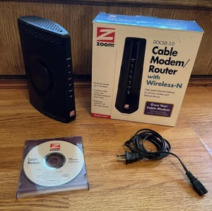 Zoom DOCSIS 3.0 Cable Modem/Router Wireless-N Model 5350 Tested Working - Picture 1 of 8