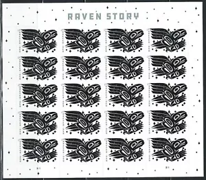 Postfrisch US Raven Story Bereich mit 20 Forever Briefmarken Scott # 5620 (MNH) - Bild 1 von 1