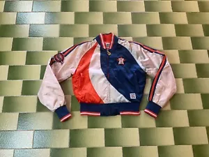 Vintage Reversible MLB Houston Astros Satin Bomber Jacket Full-Zip Kids Small - Picture 1 of 14