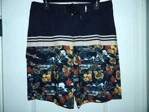 Men's Maui and Sons Black Hawaiian Board Shorts Size 32-NWT - Picture 1 of 3
