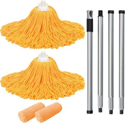 MATTHEW CLEANING PRODUCTS Microfiber Mop with 54" Stainless Steel Spin Handle Incl. 2Pcs Microfiber Cloth