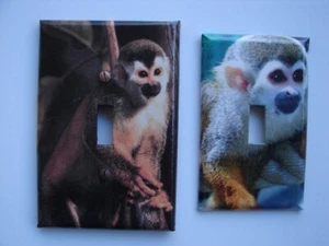 2 Cute Squirrel Monkey Primate Jungle Light switch plate covers Both Unused - Picture 1 of 6