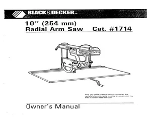 Black und Decker Radialarmsäge Bedienungsanleitung # 1714 - Bild 1 von 1