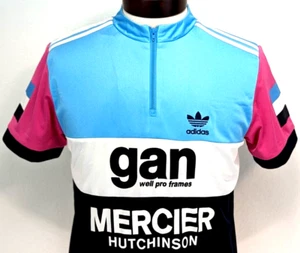 Adidas Gan Cycling Mercier Hutchinson 2005 Fahrradtrikot 1/4 Reißverschluss Top Gr. M VEUC* - Bild 1 von 11