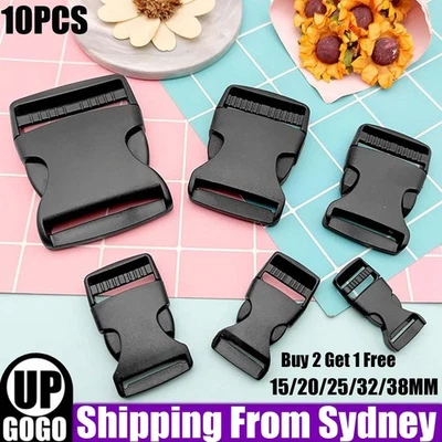 Plastic Buckles Side Quick Release Clip Cord Strap Fastener Webbing Backpack Bag - image 1 of 4