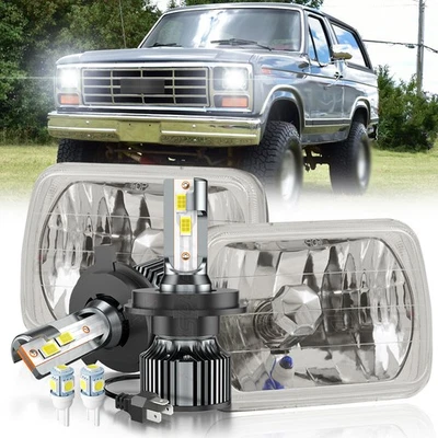 Par de faros LED H6054 haz sellado DOT 7x6" 5x7" para Ford Bronco II 1984-1988 Foto 1 de 4