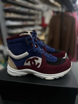 Mujer Chanel Zapatillas Altas Multicolor Gamuza/Cuero 39EU/9US (W) $1050 Foto 1 de 4