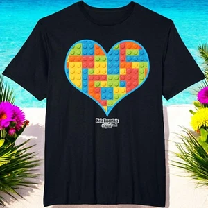 Valentines Day For Boys Block Brick Heart T Shirt - Picture 1 of 4