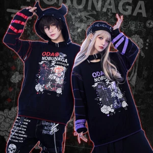 kawaii punk multicultural oda nobunaga removable hood long sleeve hoodie JJ2462 - Picture 1 of 12