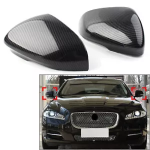 Par de tapas de cubierta de espejo retrovisor de fibra de carbono para Jaguar XF XFR XFR-S XJ XE - Imagen 1 de 7