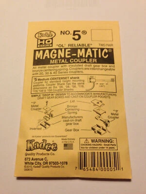 Neuf Échelle H0 Kadee Nr.5 Kupplungssätze Medium (9/32 ") Centerset Shank (2 - Photo 1/4