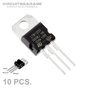 10 X ST L7812CV L7812 7812 Positive Voltage Regulator 12V 1A TO-220 IC - USA - Picture 1 of 7