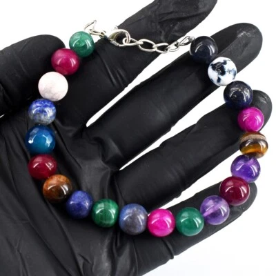 Dazzling Ruby, Emerald &Tiger Eye 134. Cts Beaded Exclusive Bracelet VK 21 E695 - Image 1 of 3