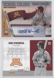 2010 Donruss Elite Extra Edition School Colors Signatures Mike Kvasnicka Auto