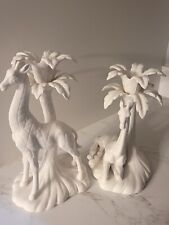 Vintage Fitz and Floyd Palm Tree Giraffe Candle Holders Very Rare From 1986 
