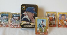 Nolan Ryan Embossed Metal Collector Cards & Tin - 1995 Avon - NIB