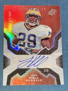 2007 SPx Auto Rookies Gold /199 Leon Hall #186 Rookie Auto RC - Picture 1 of 2