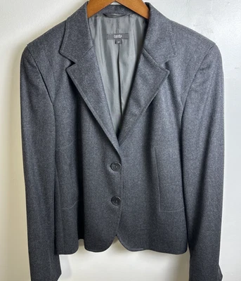 Chaqueta Blazer Mujer Zanella Gris Lana Dos Botones Talla 12 Hecha en Italia Foto 1 de 4