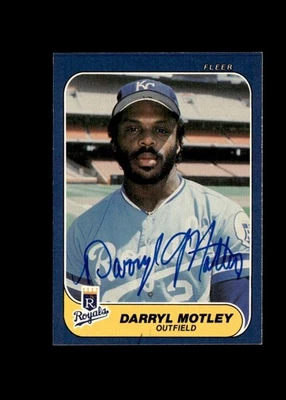 Darryl Motley 1986 Fleer Royals authentic autographed card - Image 1 of 2