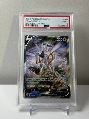 2022 POKEMON SWORD & SHIELD BRILLIANT STARS #166 FULL ART/ARCEUS V PSA 9 - Image 1 of 2