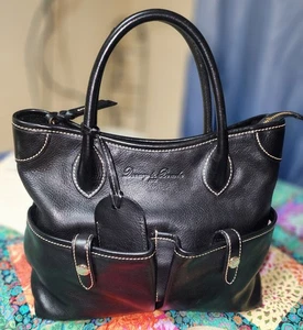 Mujer Dooney and Bourke Bolso de Mano Cuero Negro Cartera Resistente Bonitas Costuras  - Imagen 1 de 17
