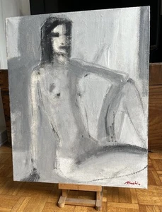 Vadim Markin - B1960 - Modernist 20th C Nude Oil on canvas Signed - Picture 1 of 16