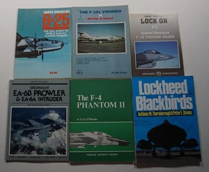Military Aircraft Airplanes 6 Book Lot B-25 F-101 Voodoo F-16 Falcon F-4 Phantom - Picture 1 of 2