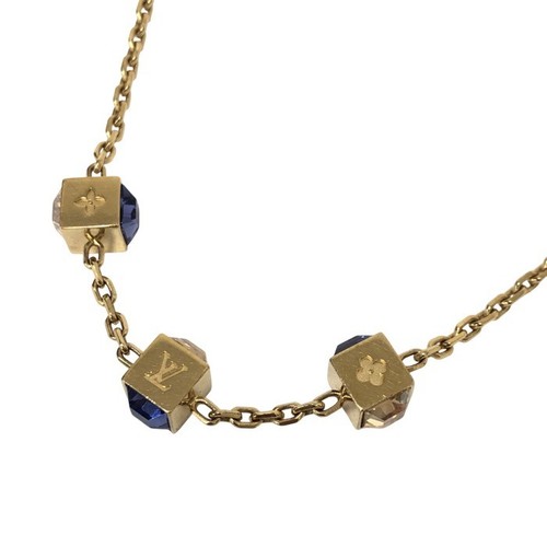 LOUIS VUITTON（LV） LOUIS VUITTON Collier Gamble M65096 Collana Strass Gp Oro Giallo Viola Wo