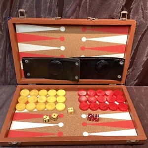 VTG Cardinal Backgammon Complete All Bakelite 1 1/4" Checkers, 5/8” Dice + Cube - Picture 1 of 23