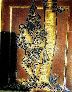 2 Glasbilder: Dudelsackpfeifer nach Albrecht Dürer und tanzendes Paar - Bild 1 von 9