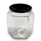 Honey Hexagonal Clear Glass Jar - 380Ml (72 Pack)