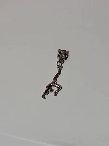 Silver Tone 3D Gymnast Gymnastic Girl Tumbling Dangle Charm  - Picture 1 of 3
