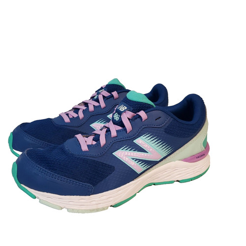 Scarpe da ginnastica New Balance 680 V6 giovani ragazze taglia 6 M blu capitano viola YP680CW6